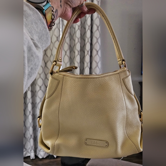 Cole Haan Cream Shoulder Bag with Gold Accents